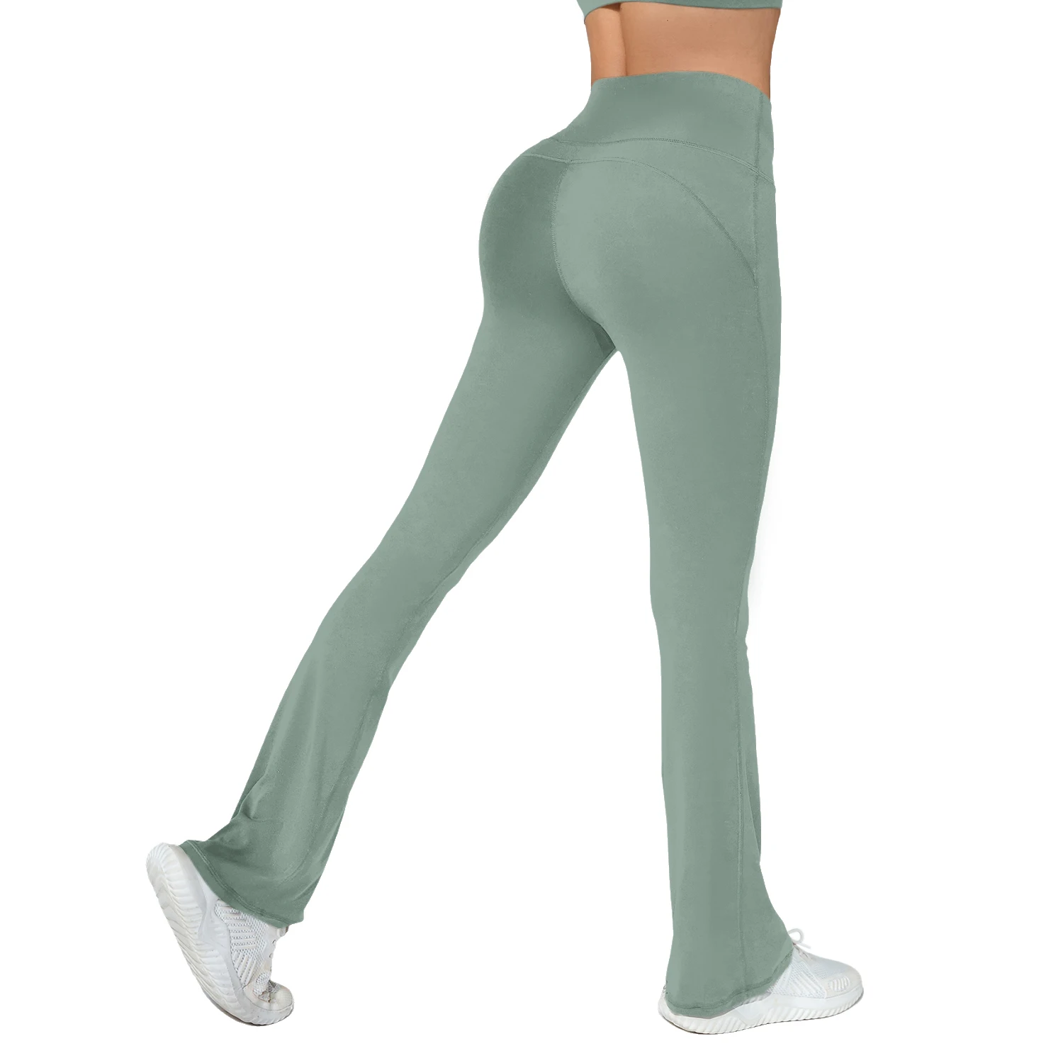 CATHSNNA Women's Flare Leggings High Waist Seamless Flare Yoga Pants with Tummy Control Bell Bottom Leggings