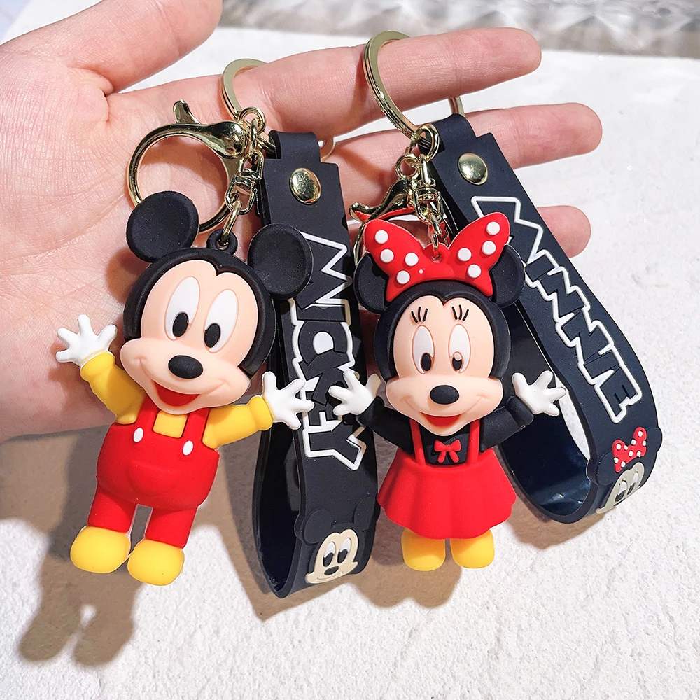 Mickey Mouse Keychains Kawaii Minnie Keychain Cartoon Action Figure  Keyrings for Backpack Ornament Children Model Toy Gifts - AliExpress