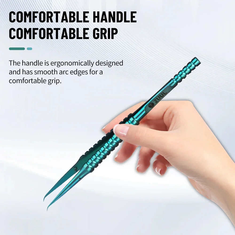 Titanium Alloy Precision Electronics Tweezers - Green