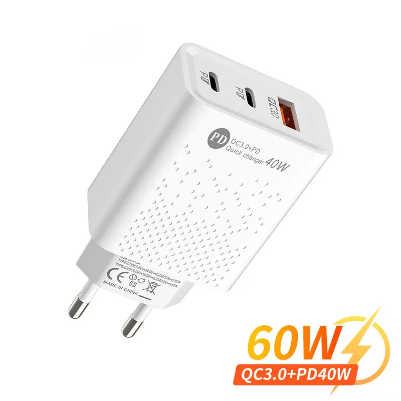 60W急速充電器,iPhone 14 pro 13 Pro EU用USB C充電器,Xiaomi 12