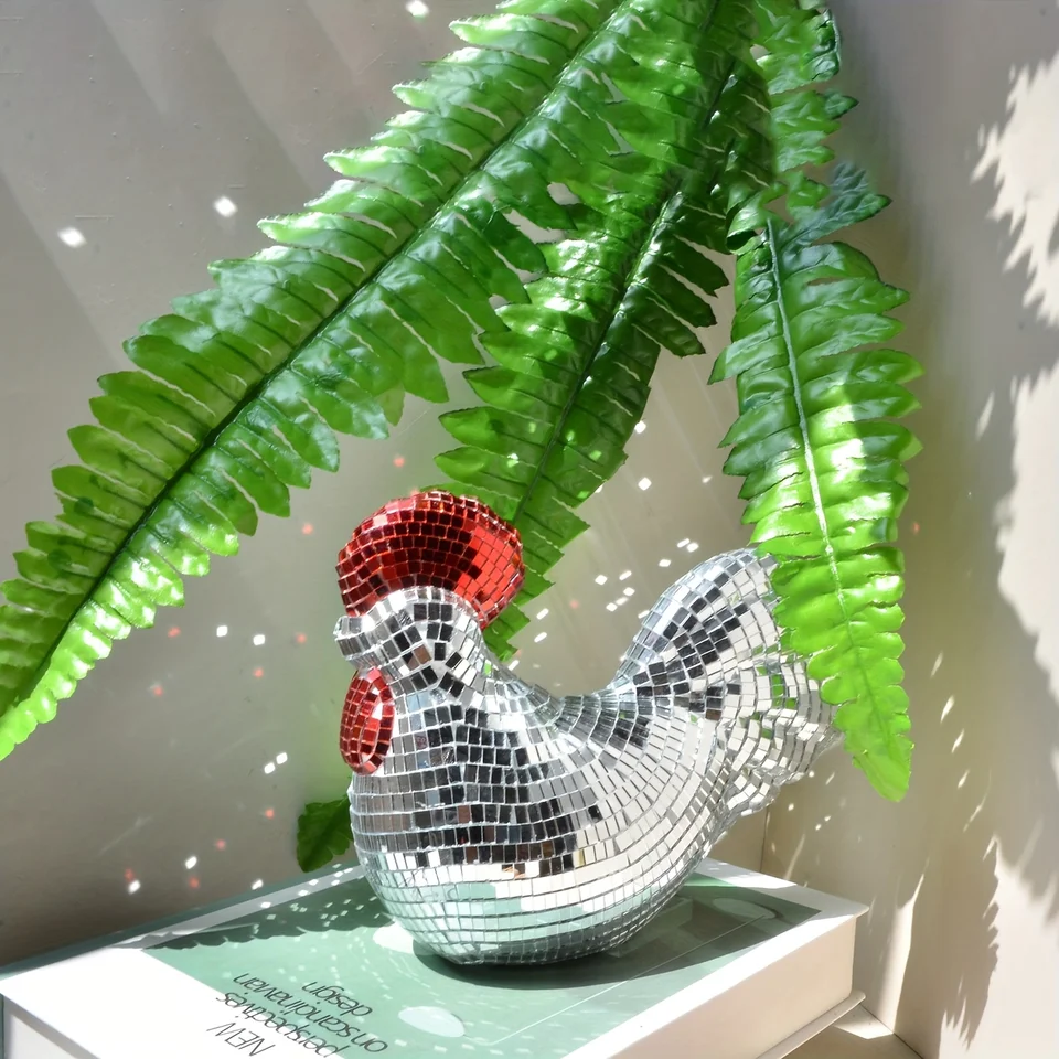 Mirror Disco Ball,Chicken Shape Disco Balls,Cool Reflective Light Mirror Balls For For DJ Club Party Disco Dancing Party Decoration Home Decor Chicken Sculpt