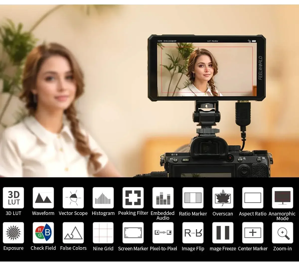 FEELWORLD PS6 5.5" On-Camera Field Monitor IPS FHD1920x1080 4K OLED Touch Screen