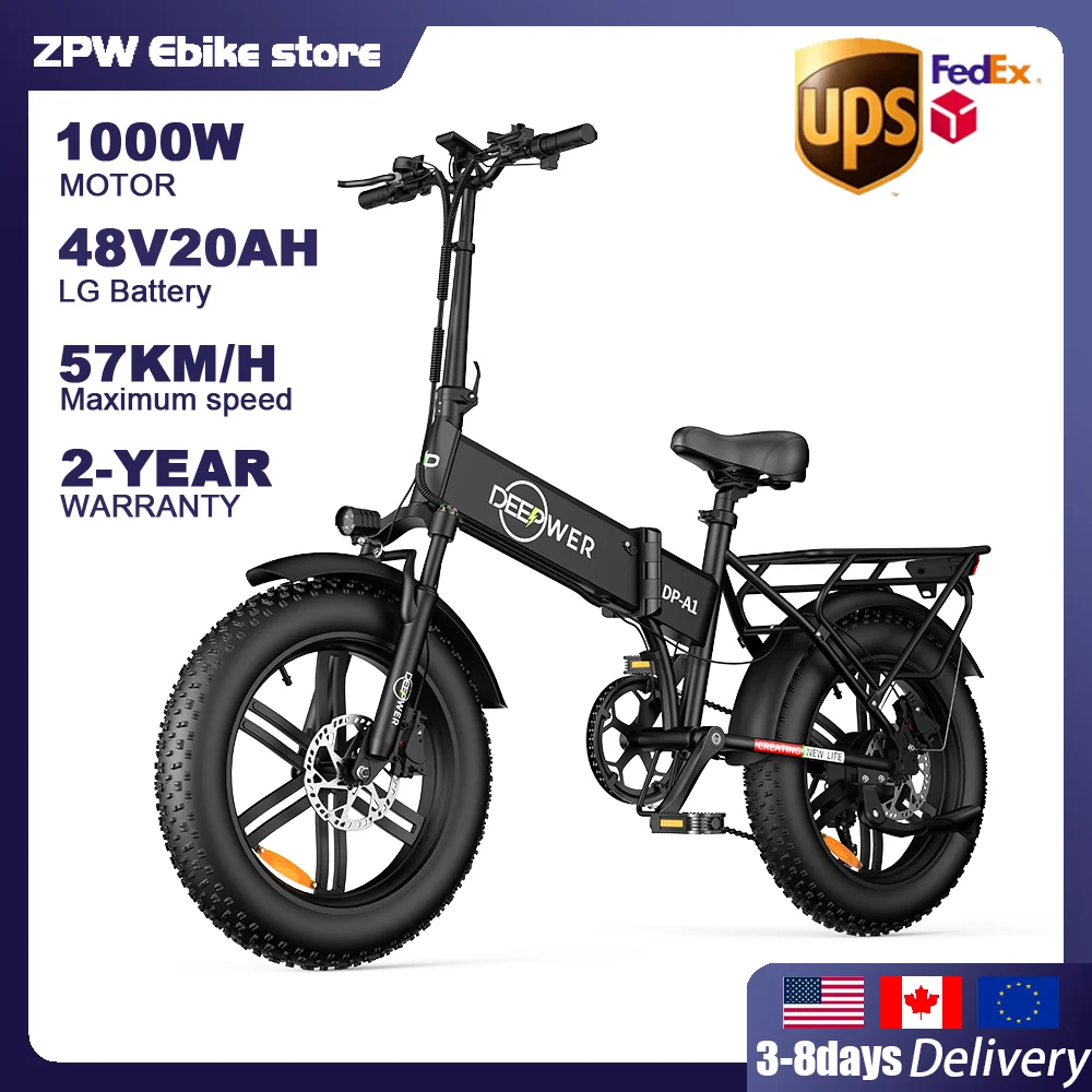 ZPW A1 20 inch Ebike 1000W 48V 20AH Off-road Adult Electric Bike