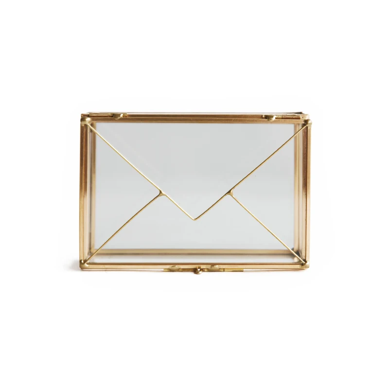 Creative Nordic style Retro Jewelry display Glass box Transparent envelope Glass jewelry box Desktop tissue storage box 6