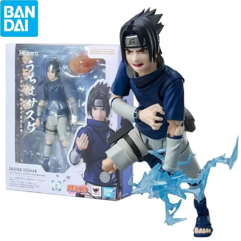 

BANDAI Genuine SHF NARUTO Series Anime Figure Childhood Uchiha Sasuke Action Figures Scale Model Collectible Toys Gifts