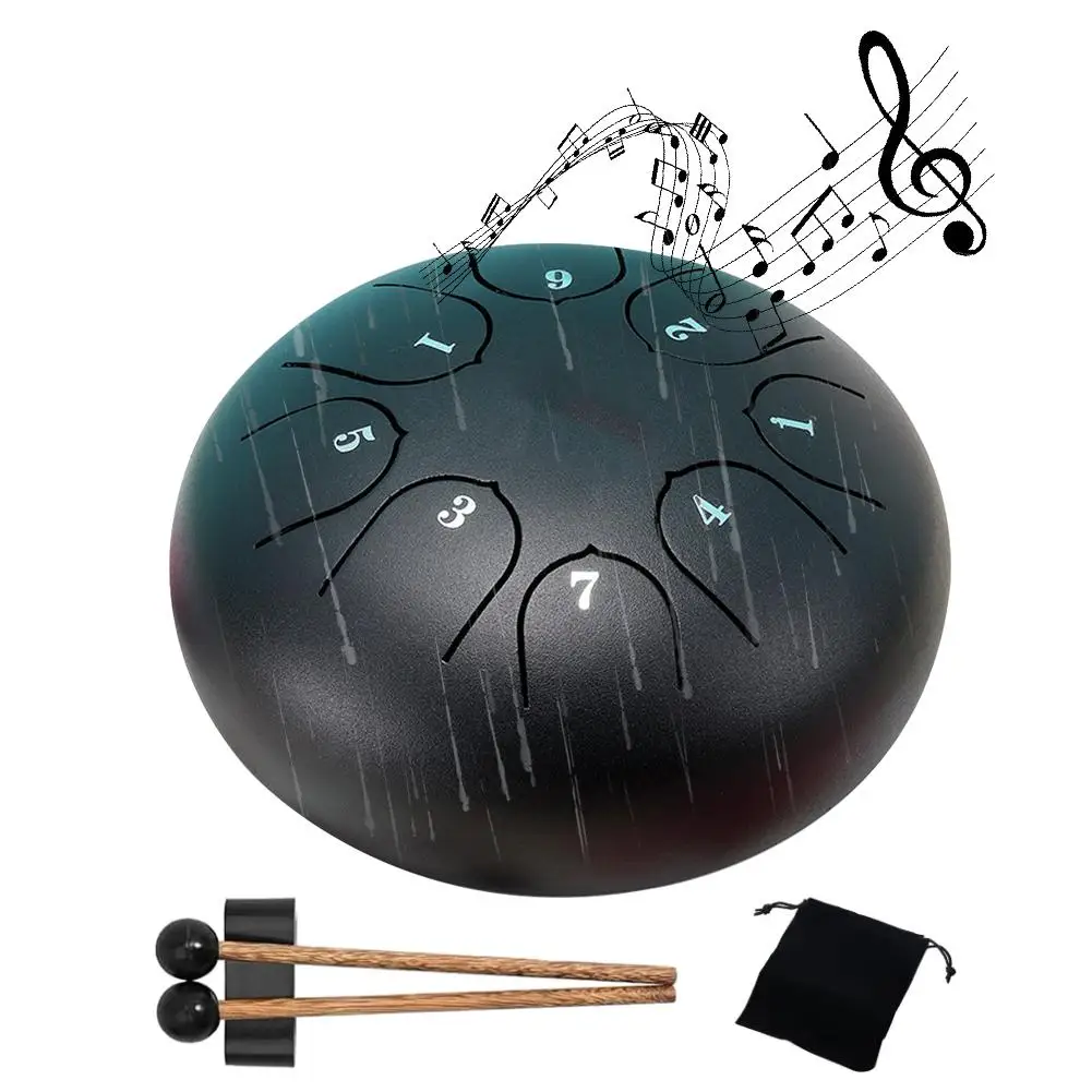 6inch 8 Tone Steel Tongue Drum Outdoor Rain Drum For Water Hand Drums With Storage Bag Music Education Yoga Meditation Gift U1i5