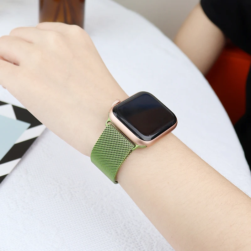Magnetic Loop Strap For Apple watch Band 45mm 41mm 44mm 40mm 42mm 38mm Stainless steel correa bracelet iWatch serie 3 7 5 6 se 3