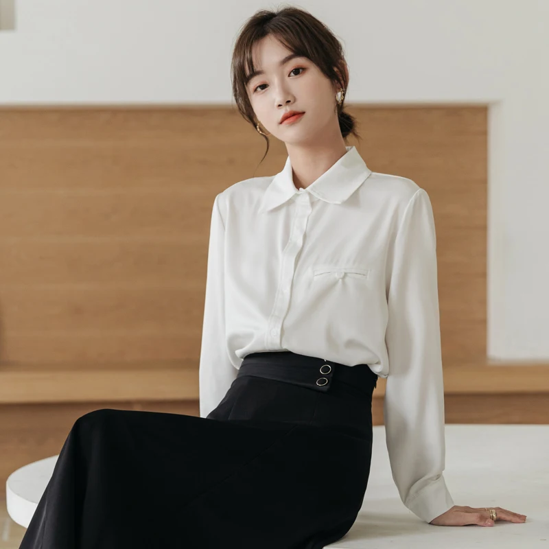 

New Korean Fashion Lady Shirts Blouses Casual Women Tops Female Woman Button Up Shirt Girls Long Sleeve Blouse Vy9597