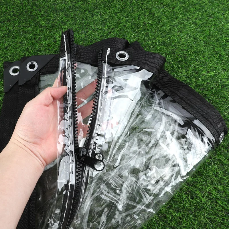

Customiable Transparent Tarpaulin With Zipper Outdoor Pergola Waterproof Canvans Home Door Windows Zipper Rainproof Cloth