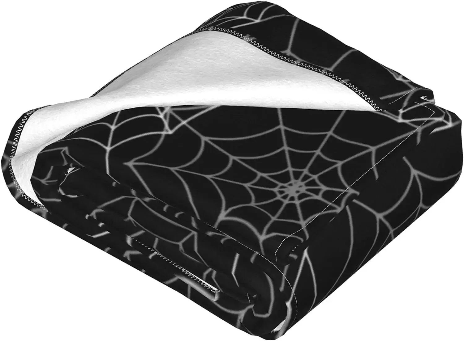 Spider Cobweb Spiderweb Halloween Goth Pattern Flannel Fleece Blanket Ultra-Soft Fluffy Warm Throw Blanket for Couch Bed Seasons 3