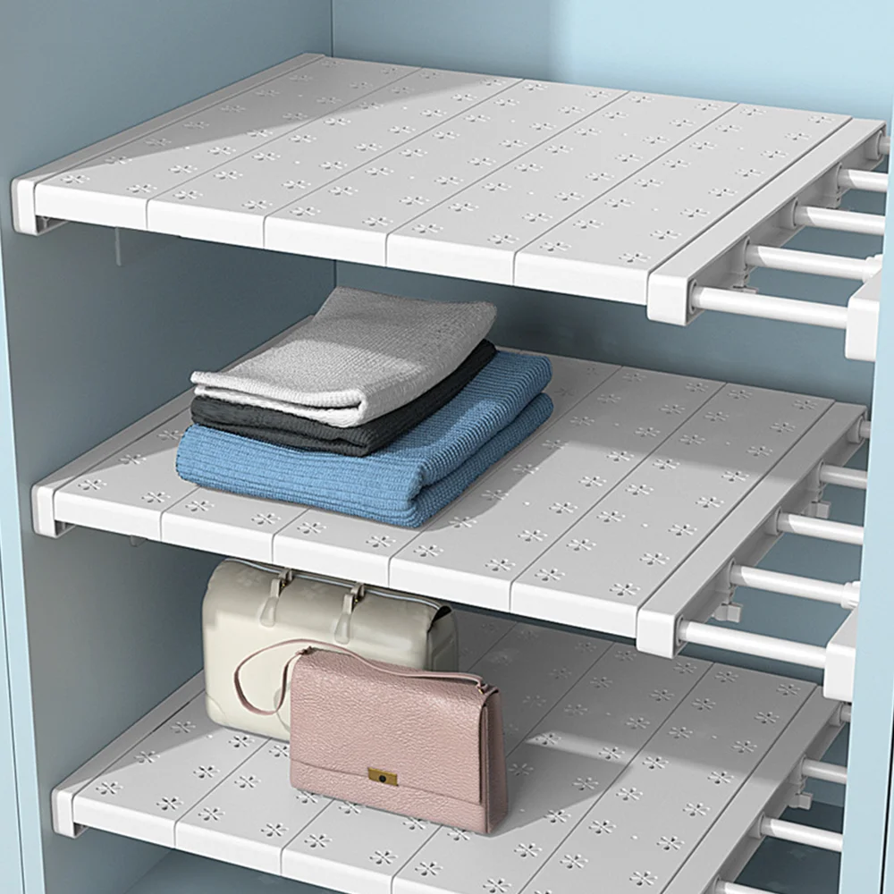 Adjustable Extendable Rack Closet Cupboard Divider Rack Storage Organizer Shelf Home Shoes Clothes KitchenRack