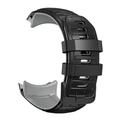Official Silicone Sports Watch Band Replacement - Men's 50mm Strap, Compatible with Garmin Instinct Series - Instinct 3 50mm (Black and grey)