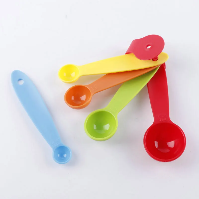 5Pcs/set Mini Measuring Spoon Set Stackable Plastic Baking Measuring Tool Colorful Spoon Measuring Set Tools For Baking Coffee