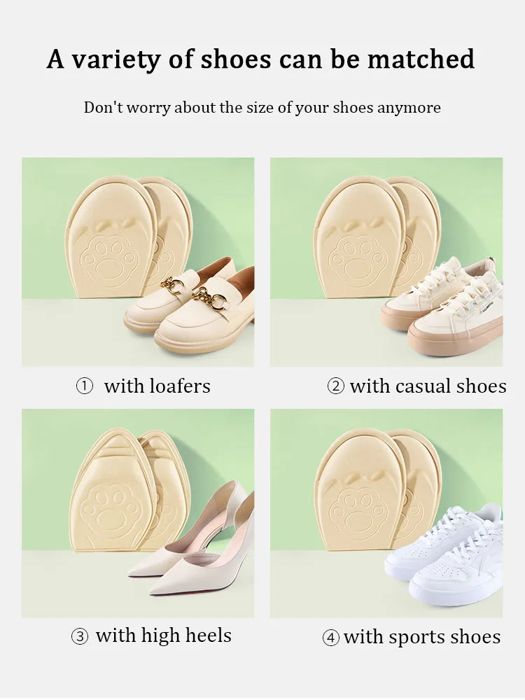 High Heels Forefoot Pads Foot Pad Half Insoles Shoes Non-slip Anti-pain Pain Relief Care Shoe Size Reducer Inserts shoe insoles forefoot pads forefoot cushion