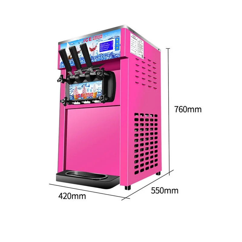 Electric 220/110V Soft Ice Cream Machine with 3 Different Flavors Fruit Freezer Hard Mixing Ice Cream Making Machine 2