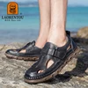LAORENTOU summer Breathable Middle aged Baotou Hole Shoes Men's Genuine Leather Casual Anti slip Dad Leather Sandals 57513 4