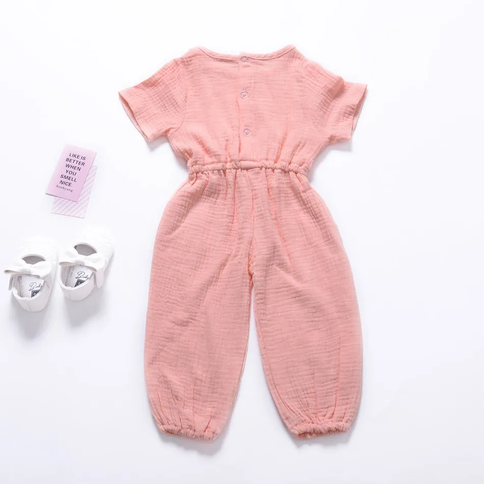 1 2 3 4 5 6 7 8 Years Summer Baby Overalls Toddler Kids Casual Jumpsuit Clothes Short Sleeve Girls Romper Outfit carters baby bodysuits	