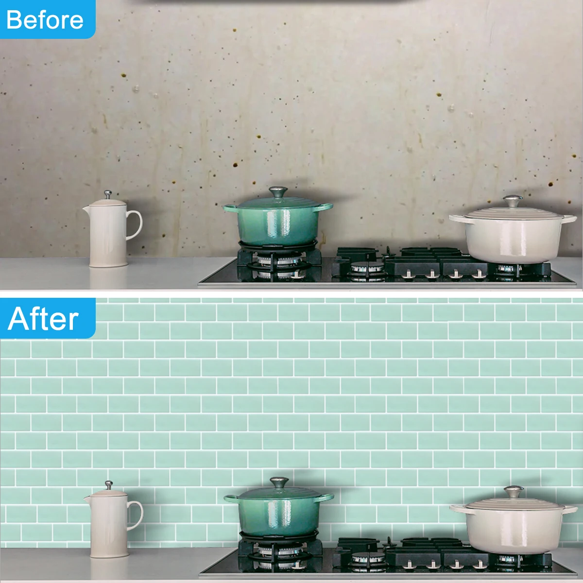 EasyTiles Bathroom Backsplash, Pantry Waterproof Decorative Wall Tiles, Office Baffle, Home Decoration Wallpaper-1 Sheet