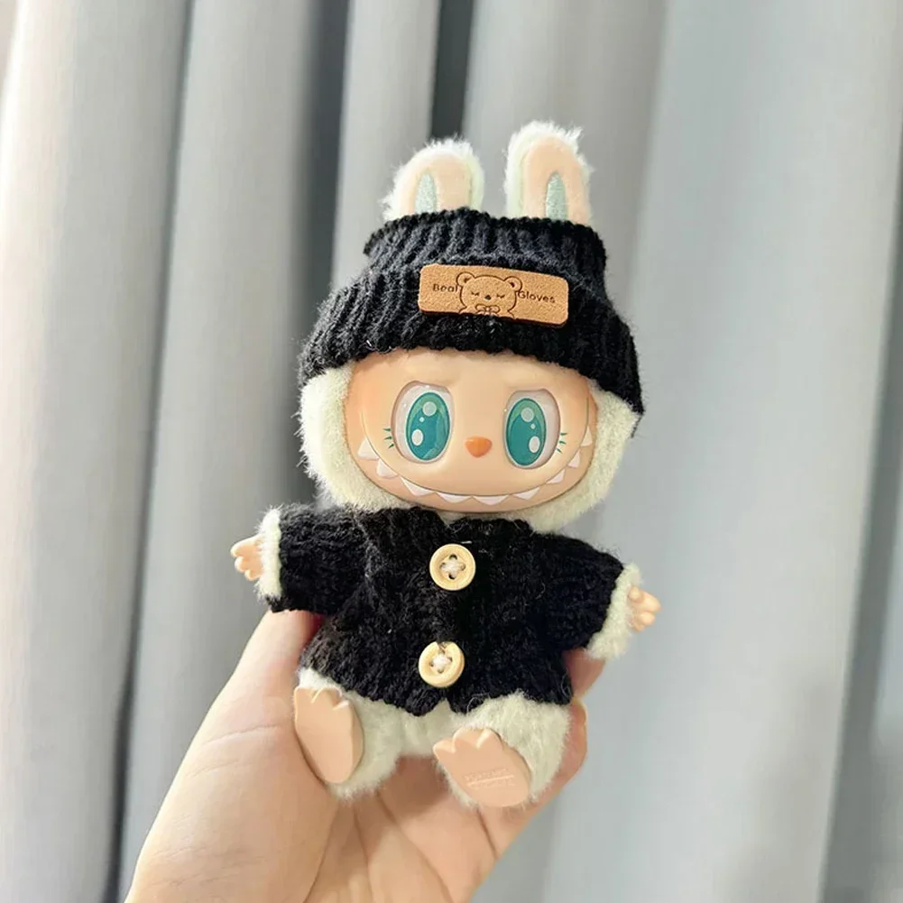 For Labubu clothes Accessories Black and white sweater set Can be paired with hats and glasses Can enhance labubu's temperament 5