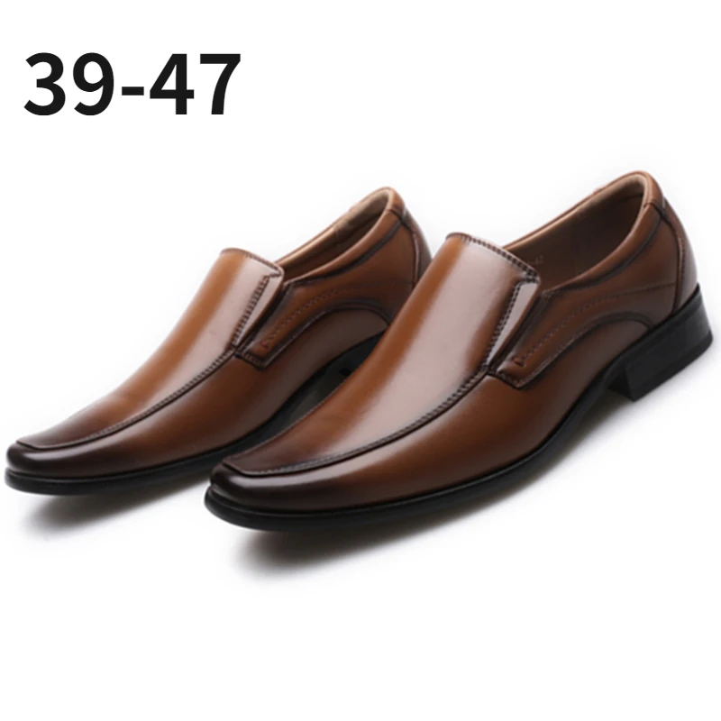 Casual Mens Dress Shoes Square Toe Business Party PU Leather