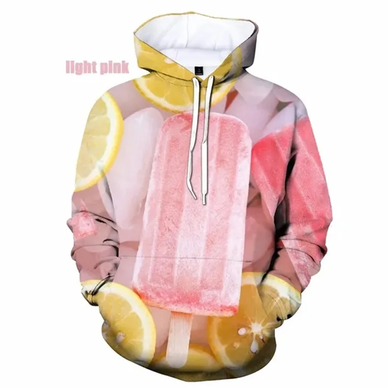 3D Print Funny Ice Cream Graphic Hoodies For Men Women Casual Plus Size Sweatshirt Hoodies Tops Mens Pullovers Streetwear 5