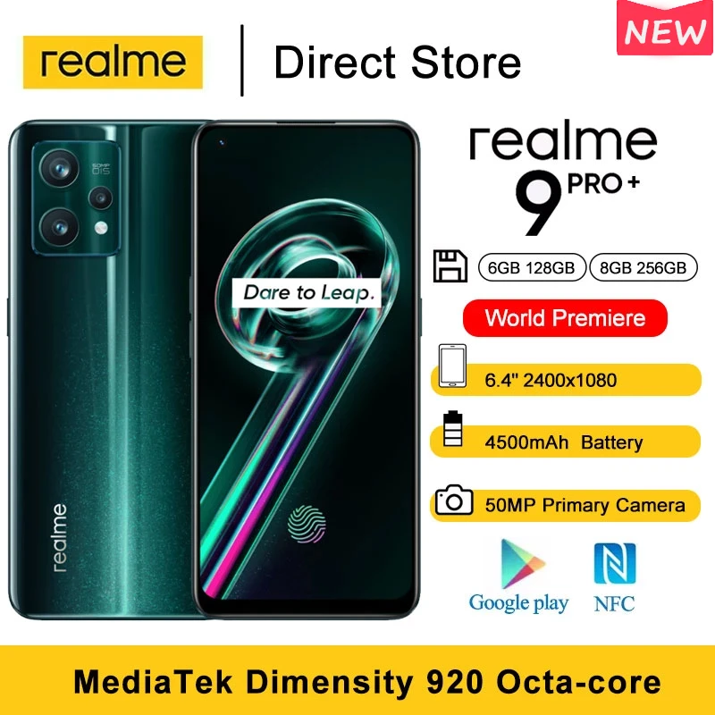 android cell phones for sale [Global Version] realme 9 pro plus 5G Mobile phone Dimensity 920 smartphone sony imx766 ois camera 60w superdart amoled display tmobile android phones