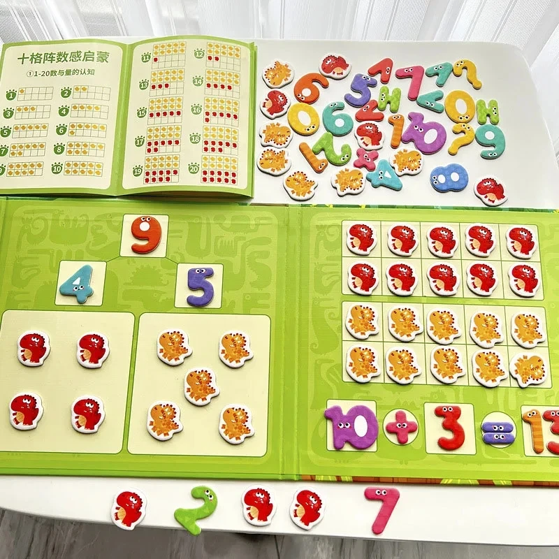 Children's Wooden Dinosaur Arithmetic Book Math Addition Subtraction Decomposition Math Toys Educational Toys Montessori Games