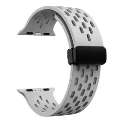Breathable Magnetic Silicone Sports Strap - 42 44 45 46 49mm (Gray)