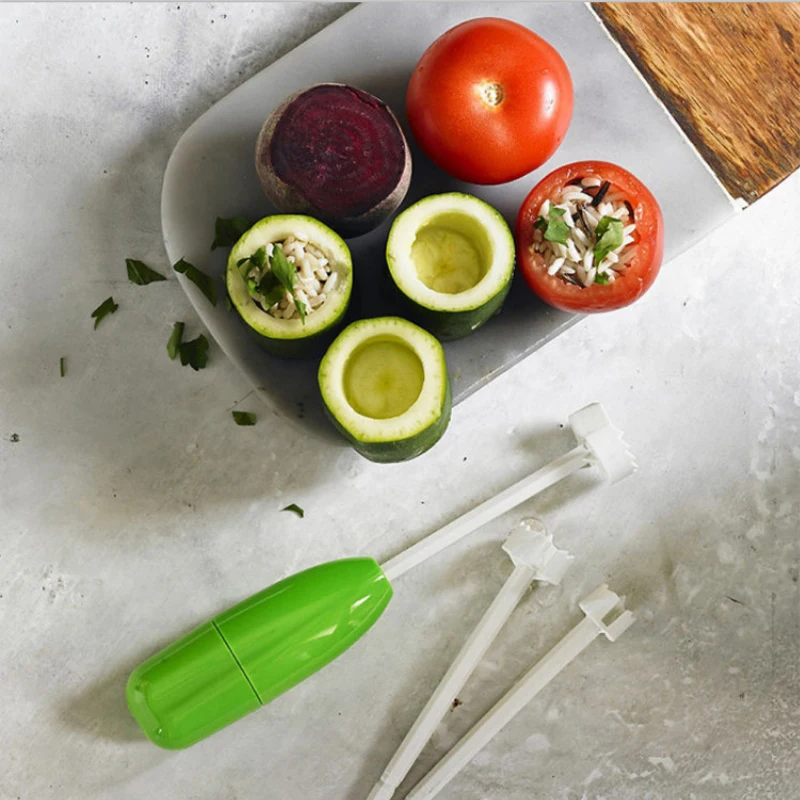 Zucchini and Eggplant Corer Tomato Seeds Remover Pitter Fruit Core Seed Remover Cutter Vegetable Spiral Seed Kitchen Gadgets 2 Zucchini and Eggplant Corer Tomato Seeds Remover Pitter Fruit Core Seed Remover Cutter Vegetable Spiral Seed Kitchen Gadgets 2