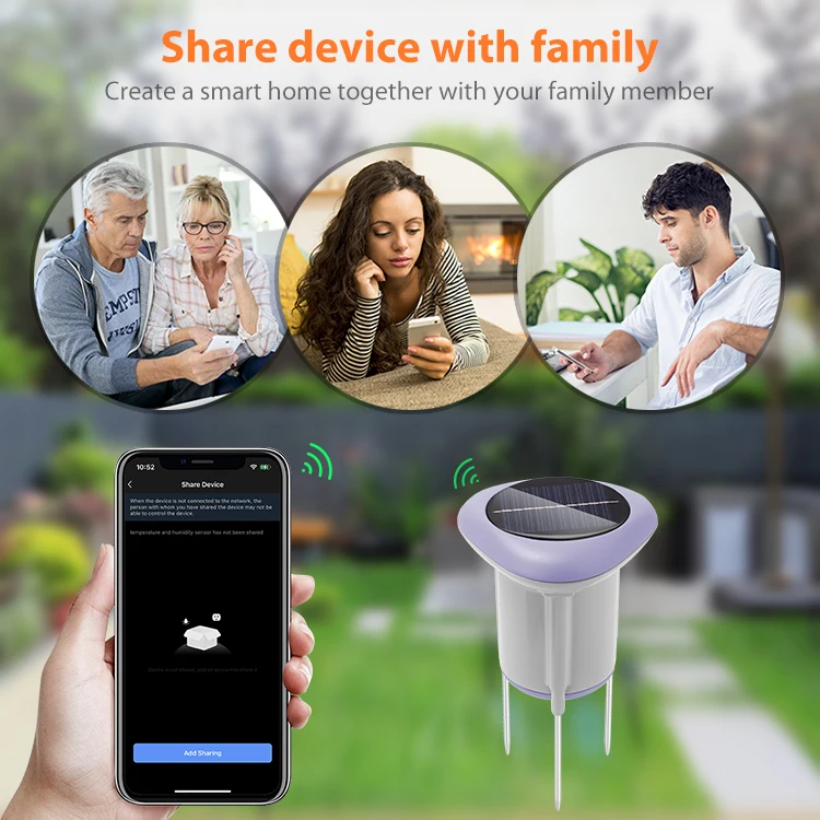Tuya Smart Zigbee Soil Sensor Planting Temperature and Humidity Meter IP66 Wirel