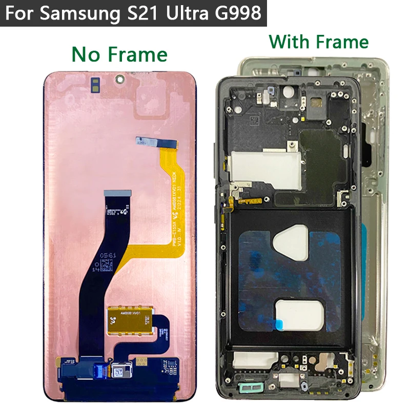 AMOLED Frontal For Samsung Galaxy S21 Ultra Display LCD Screen 