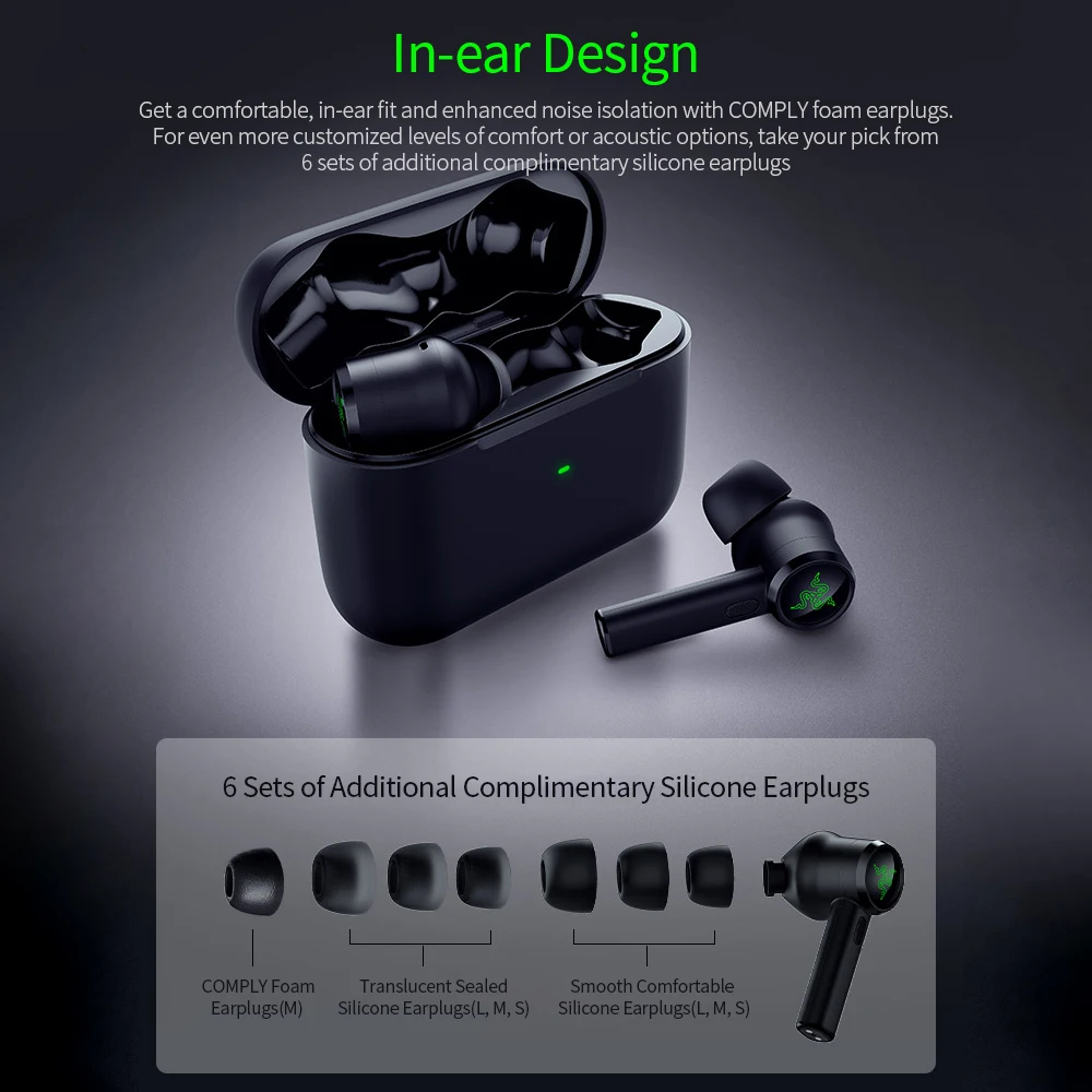 Razer HAMMERHEAD True Wireless Earbuds Bluetooth 5.0 Earphones E-sports  Waterproof Mobile Game TWS Sports Headset Wiht Mic - AliExpress