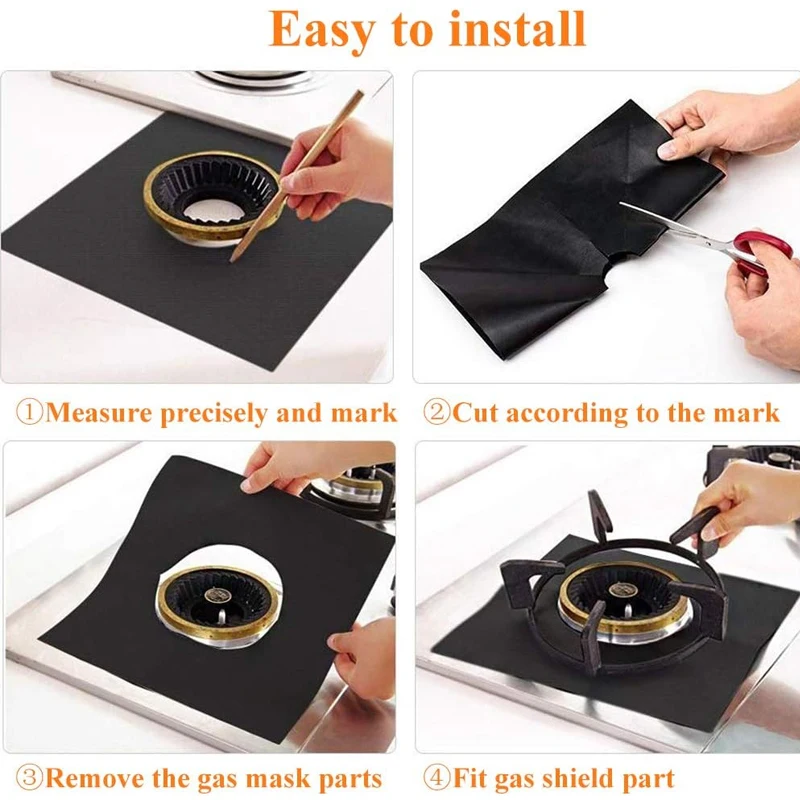 4PCS Gas Stove Protector Stovetop Burner Covers for Gas Stoves