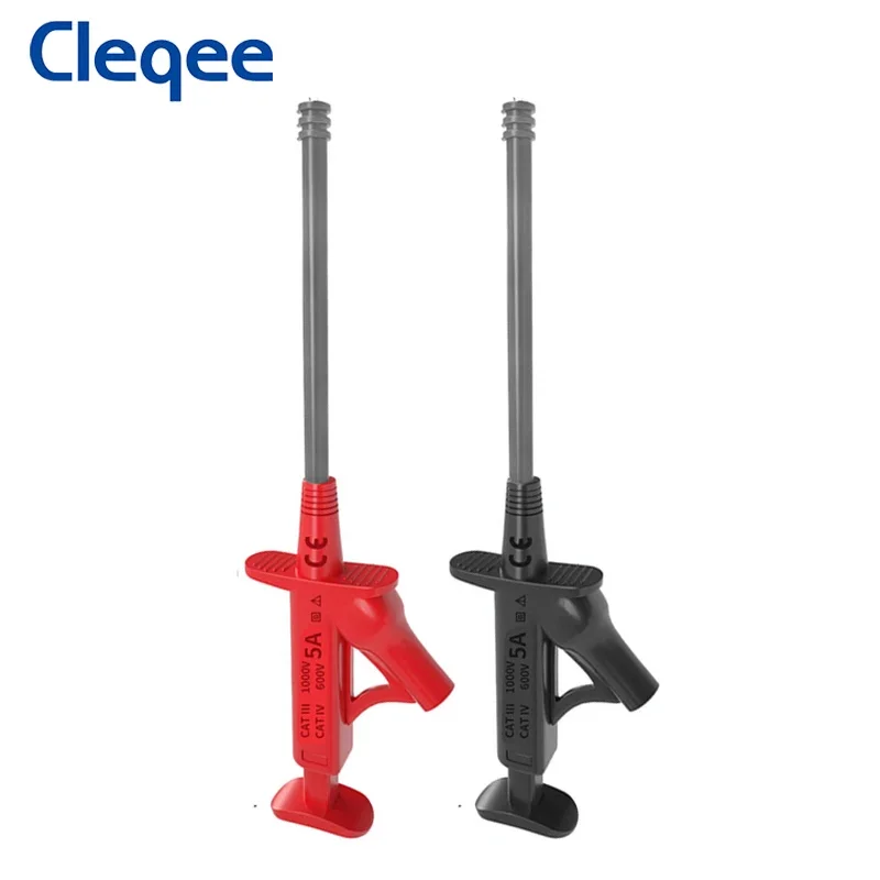 Cleqee P30042 Quick Test Hook Clip Professional Insulated High Voltage Flexible Testing Probe 4mm Banana Socket 1000V