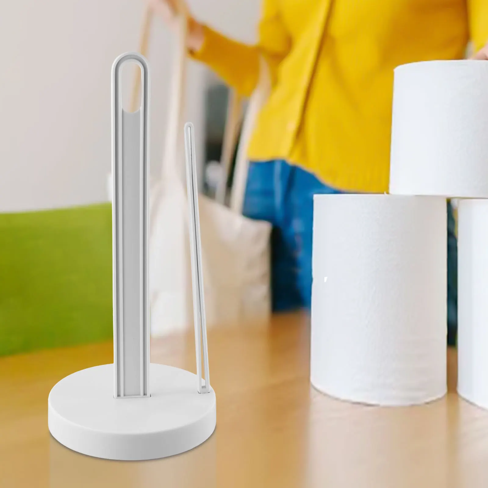 Description Picture 5 of item1pc Kitchen Roll Paper Towel Holder Tissue Stand Napkins Rack Portable Widened Top Suction Cups Home Kitchen Decoration Storage