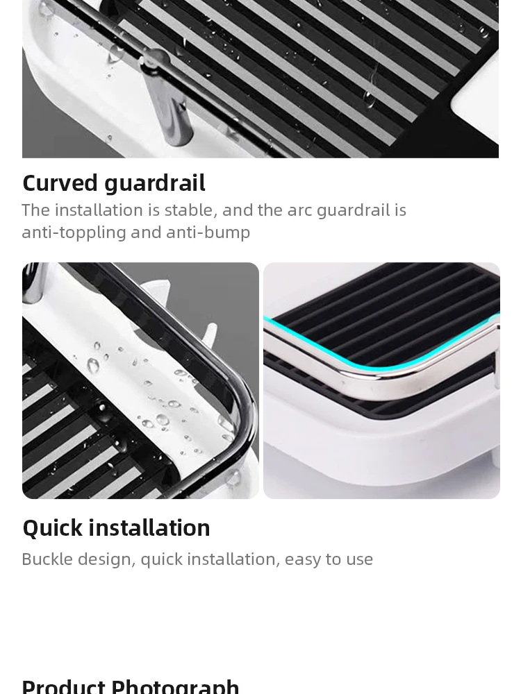 Description Picture 6 of itemShower Shelf Home Bathroom Bathroom Lift Bracket Without Holes Bathroom Shower Rod Tray Storage