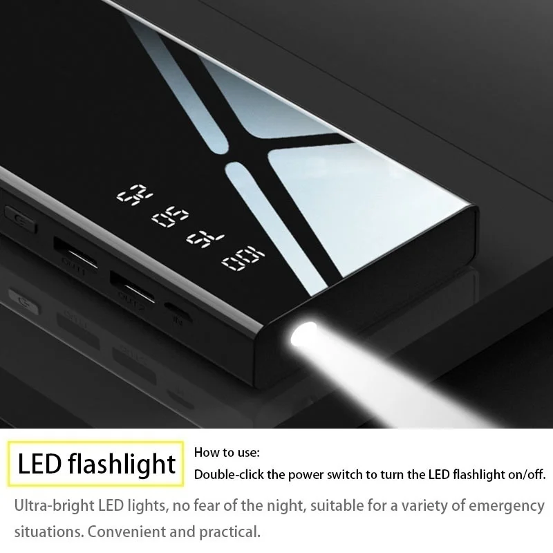 10000 mah Power Bank 30000mAh Flashlight LED Digital Display Fast Charging Powerbank External Battery Charger For Xiaomi Mi Iphone powerbank 40000mah Power Bank