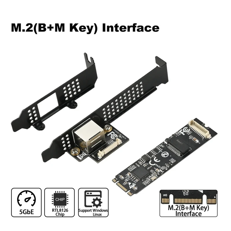 M.2 To 5G Network Card Realtek RTL8126 Chip PXE Diskless Boot E-Sports Game Network Card Wired RJ45 LAN Controller