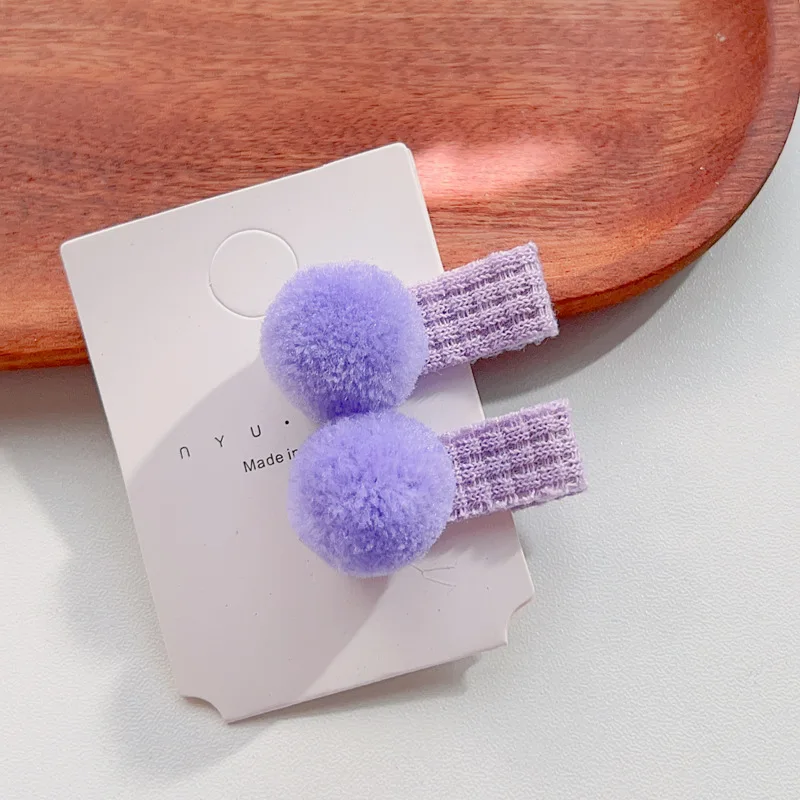 Neue 2 stücke koreanische kawaii Bonbon farbe Pompons Haars pangen kleine Mädchen Prinzessin Haars pangen Kopf bedeckung Mädchen Kinder Haarschmuck – Detail 11