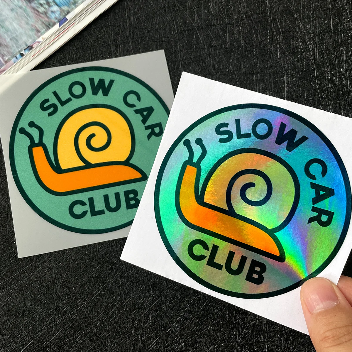 Slow Car Club Schnecken-Aufkleber-Set, Mehrfarbiger Wasserfester Vinyl-Aufkleber für Auto Fahrrad Helm Laptop Dekoration – Detail 8