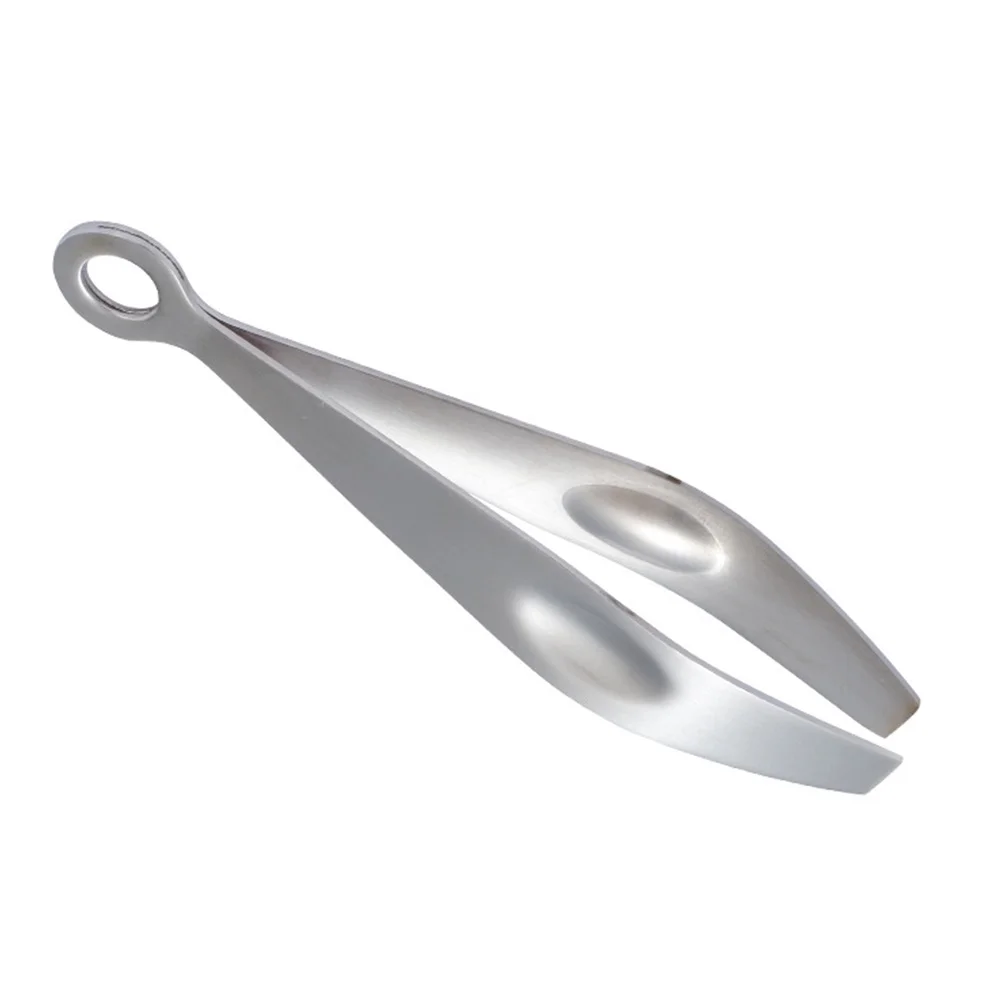 

Stainless Steel Fishbone Clip Tweezers Kitchen Plier with Slant Tip Manual Food Styling Utensil Precision