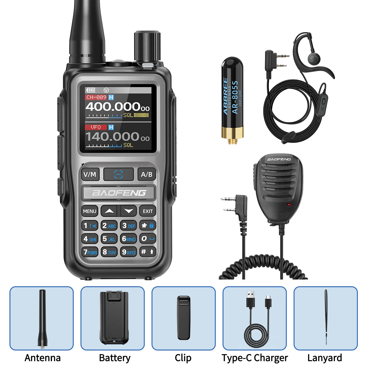 BAOFENG UV-5R ミニトランシーバー フルバンド Bluetooth