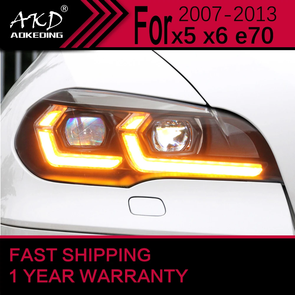 Car Lights for BMW E70 X5 LED Headlight 20072013 E70 X5 Head Lamp Drl