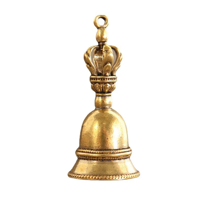 1PC Copper Hand Bell Vintage Home Desktop Decoration Teaching Equipment Unique Portable Handbell for Home Hotel Store (Copper)