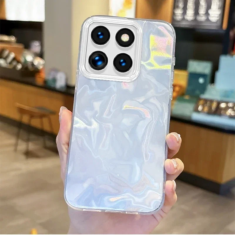Glitter Gradient Shiny Camera Protective Phone Case - Soft Cover  Carcase Capa