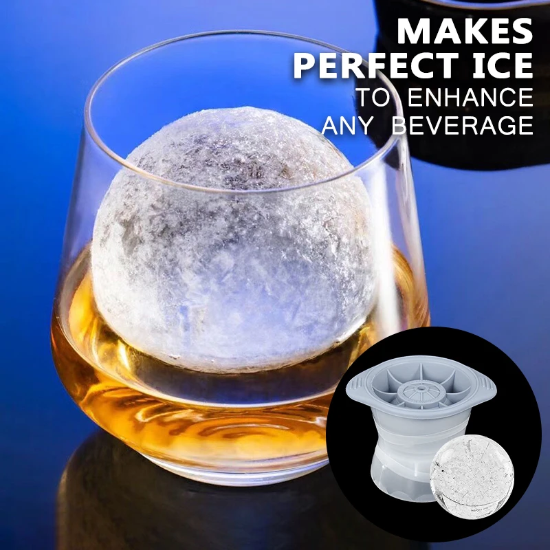 4 Hole Ice Cube Makers Round Ice Hockey Mold Whisky Cocktail Vodka