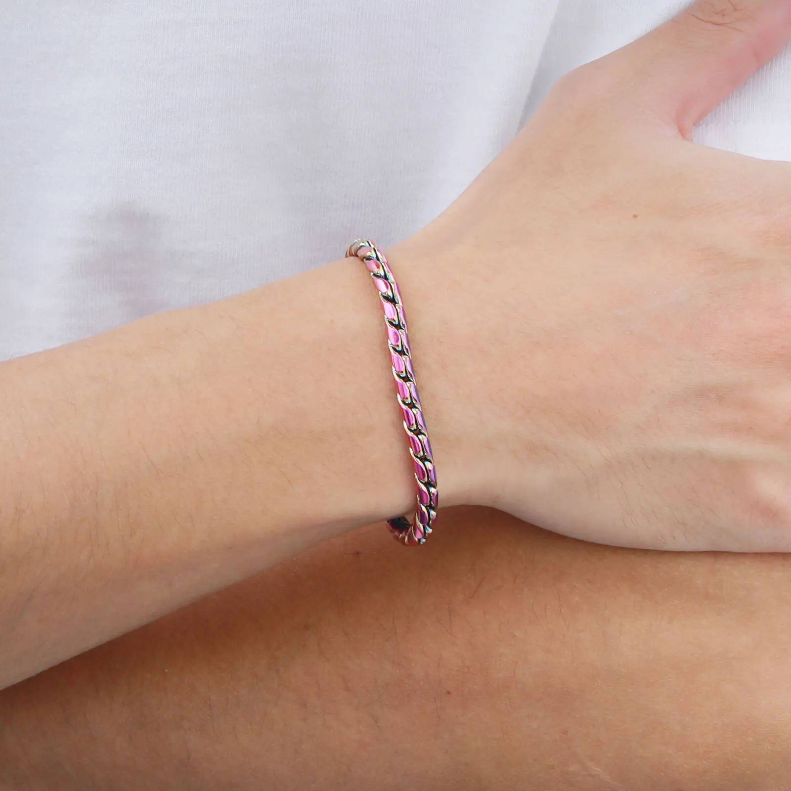 Schlangenstrukturierte Kettenarmbänder für Männer und Jungen, wasserdichtes Armband mit Edelstahlgliedern, klassische handgefertigte Schmuckgeschenke – Detail 6