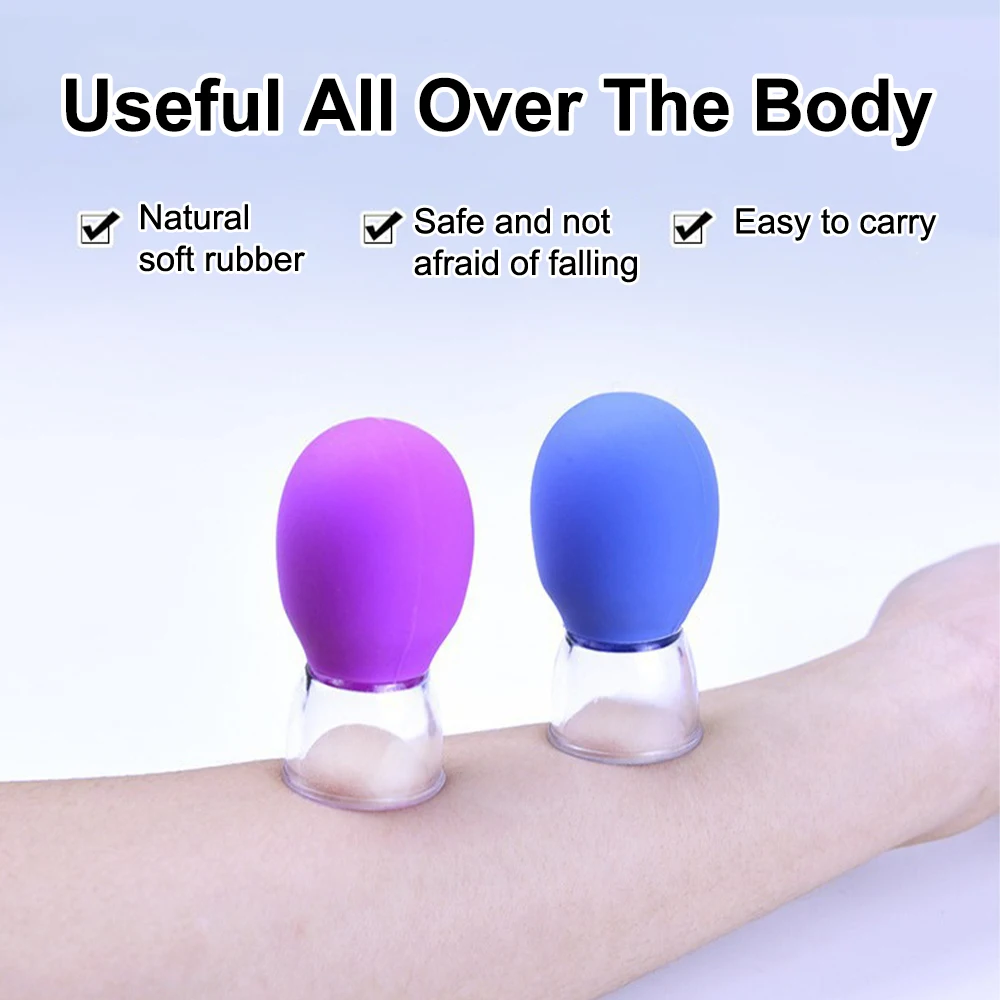2Pcs Silicone Facial Suction Cup Face Massager Anti Cellulite Massager Facial Cupping Face Lifting Beauty Vacuum Massage Cupping