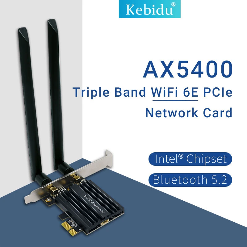 wifi card for pc Tri-band 2.4G/5Ghz PCIE network cards 2.5G Bluetooth V5.2 AX5400 802.11ac  Wi-Fi 6E Card For PC Wi-fi adapter all for laptop network adapter