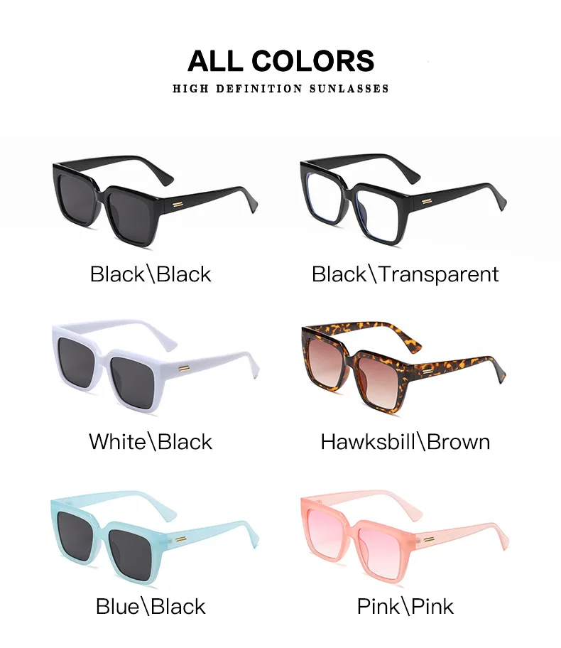 Fashion Square Sunglasses Women Men 2022 Trendy Oversized Designer Sun Glasses Vintage Shade UV400 Blocking Outdoor De_voghion.com